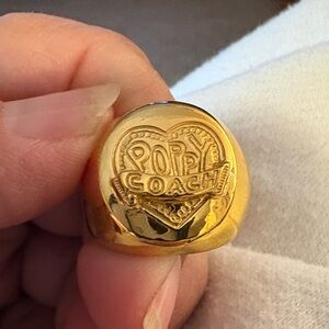 Coach Gold Tone Poppy Ring